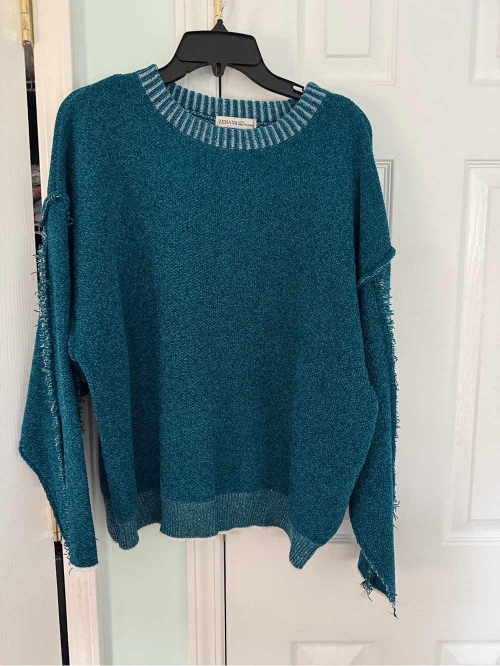 Zenana Outfitters Teal Crewneck Sweater
